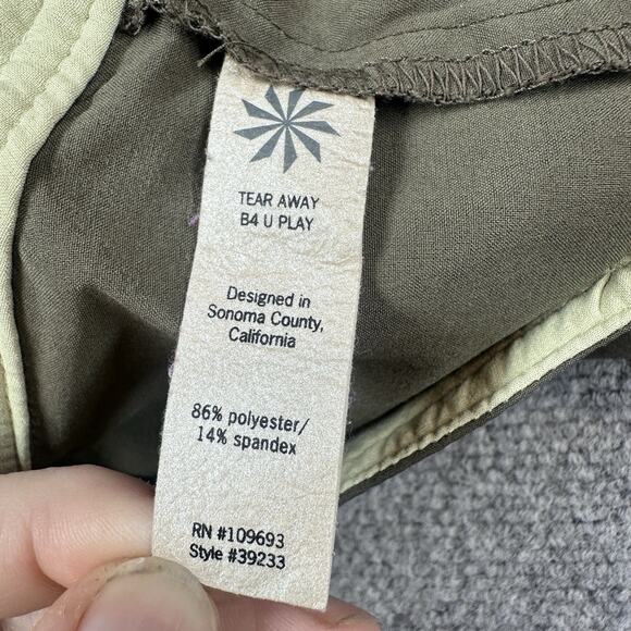 Athleta Womens Whatever Skort Sz 4 Olive Pleated Button-Zip Fly Pockets Stretch - Picture 6 of 10